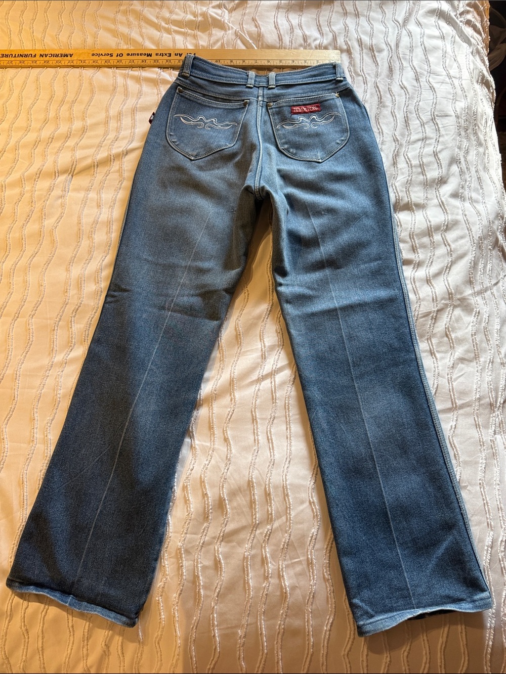 Women’s Flare Denim Jeans with Back Pocket Stitching - Blue